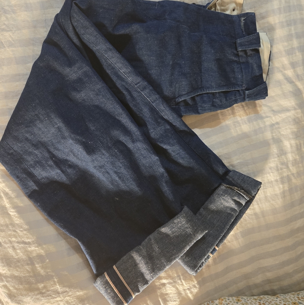 imogene + willie kate indigo rigid high-rise trouser leg chino 23 - Picture 7 of 8